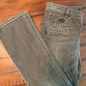 WHBM gray/black Jeans with gems. Size 10R